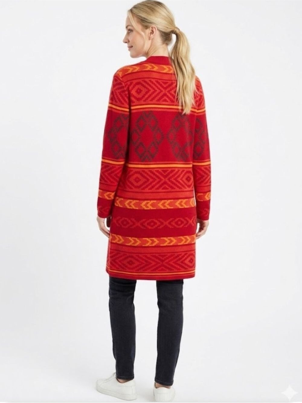 Coline Red Pop Southwest Style Sweater - Size L/XL